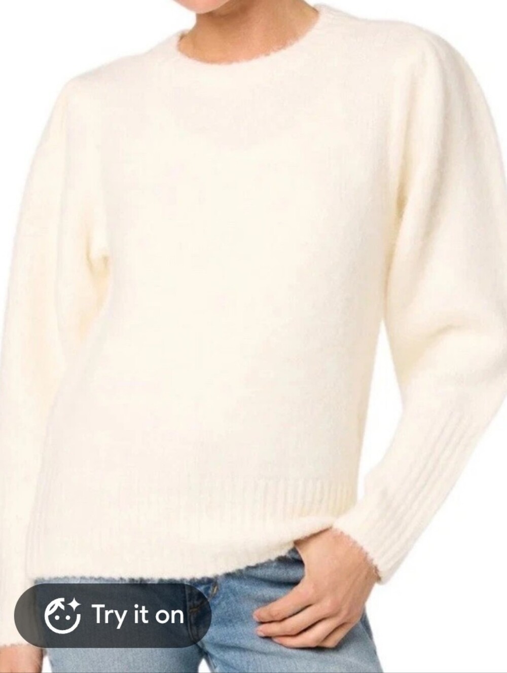 Joe's Jeans Cream Crew Neck Pullover